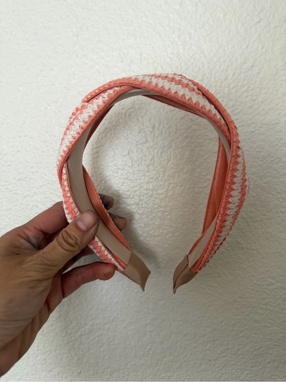 Rattan Coral and Ivory Headband